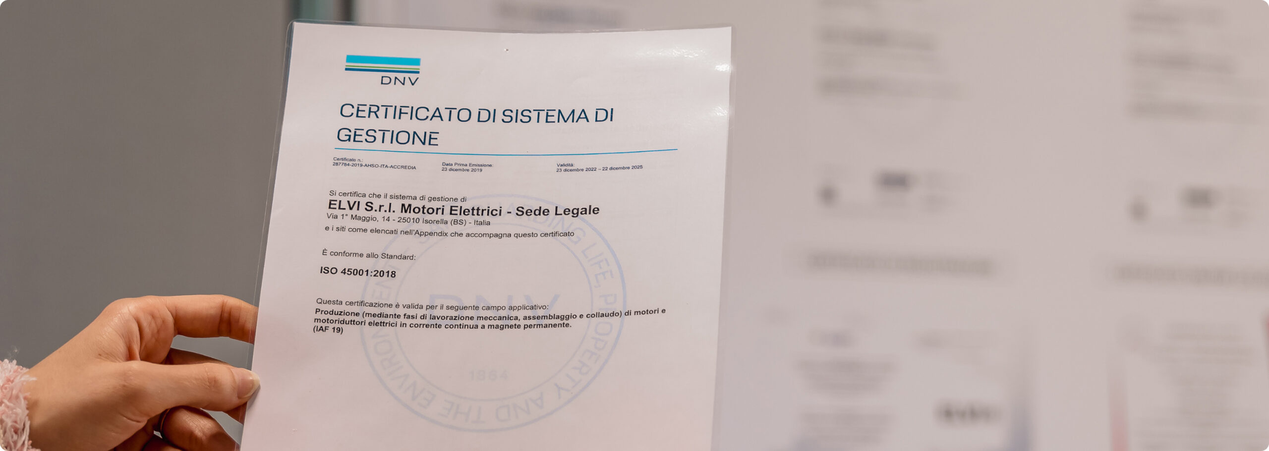 Certificazione di sistema di gestione Elvi